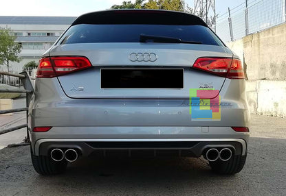 SOTTO PARAURTI AUDI A3 8V SPORTBACK DAL 2016+ RESTYLING DIFFUSORE S3 ABS PLASTIC