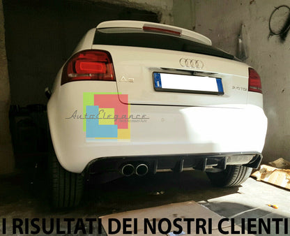 DIFFUSORE PER AUDI A3 S3 8P SPORTBACK 3 PORTE 08-12 SOTTO PARAURTI RS3 ABS NERO