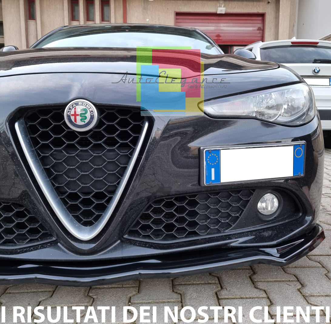 SPLITTER FOR ALFA ROMEO GIULIA BLADE UNDER FRONT BUMPER GLOSSY BLACK 0078