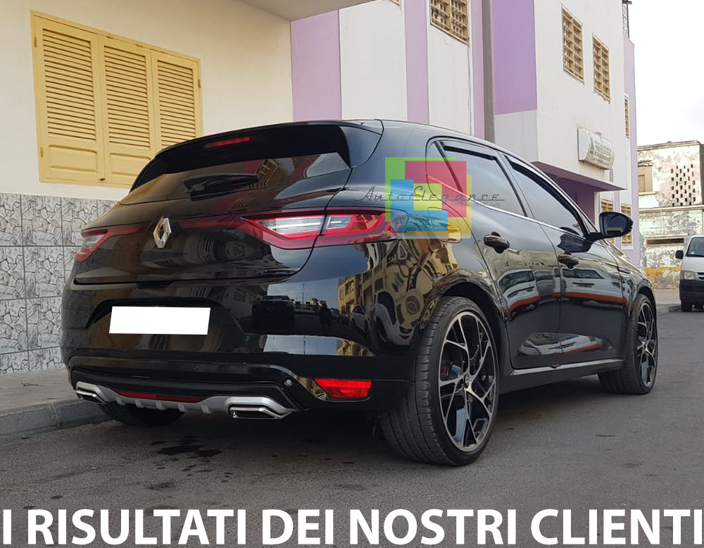 RENAULT MEGANE 4 DIFFUSORE SOTTO PARAURTI ABS TERMINALI RETTANGOLARI RS