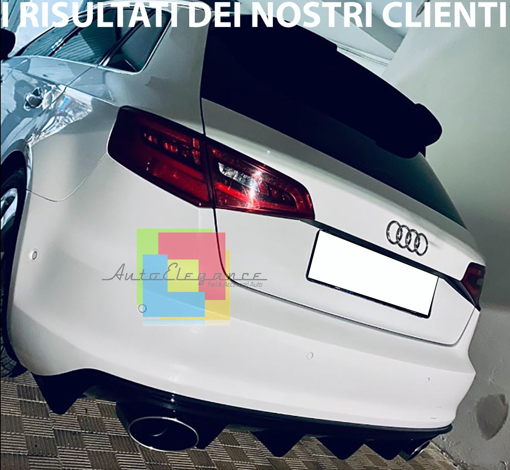 AUDI A3 8V SPORTBACK 2012-2016 SOTTO PARAURTI DIFFUSORE RS3 ABS TERMINALI OVALI AUTOELEGANCERICAMBI