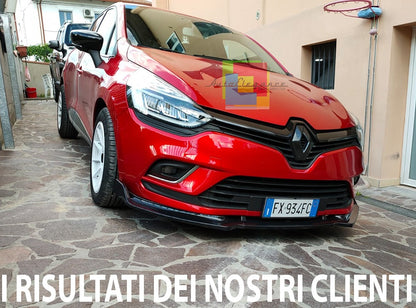 0129 RENAULT CLIO 4 IV LAMA SOTTO PARAURTI ANTERIORE ABS NERO LUCIDO SPLITTER - AUTOELEGANCERICAMBI