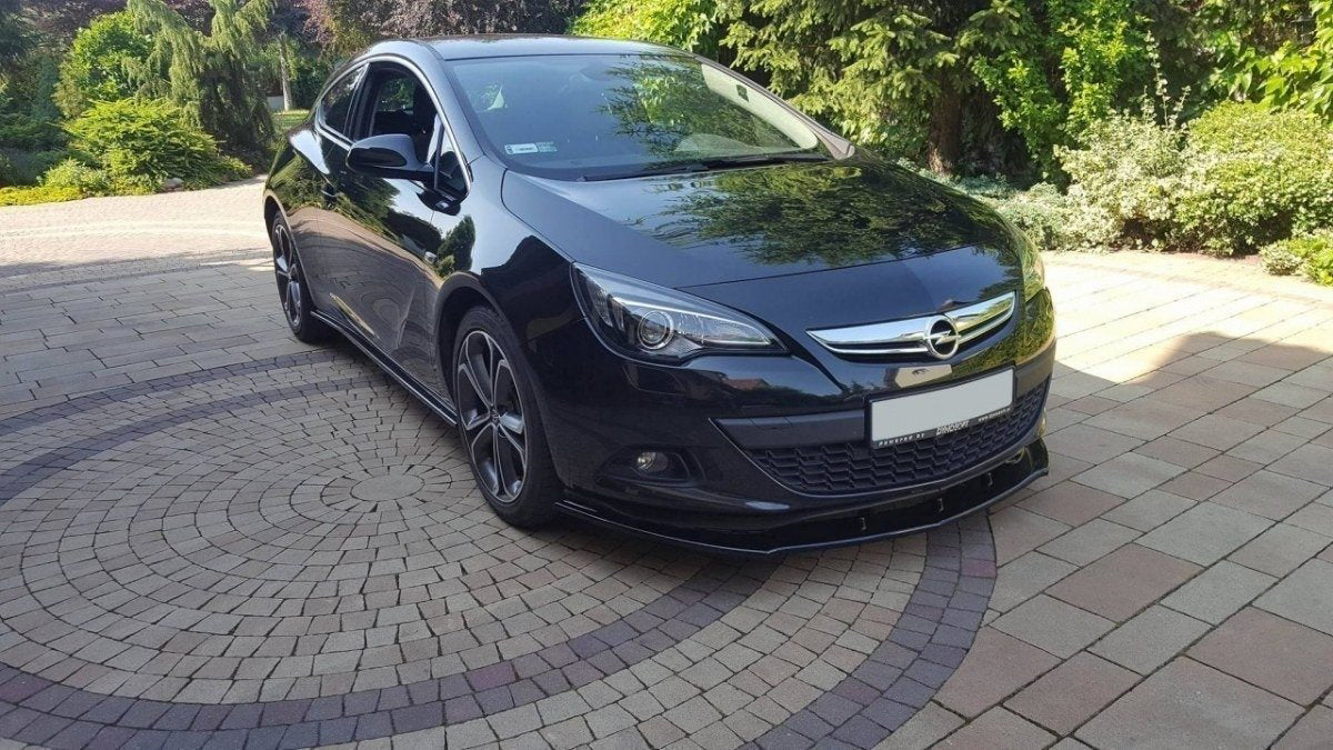 UNDER FRONT BUMPER OPEL ASTRA J GTC ABS GLOSSY BLACK SPLITTER 0205