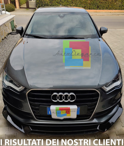 AUDI A3 8V 12-16 SLINE BUMPER SPLITTER ABS GLOSSY BLACK RS3 SPOILER