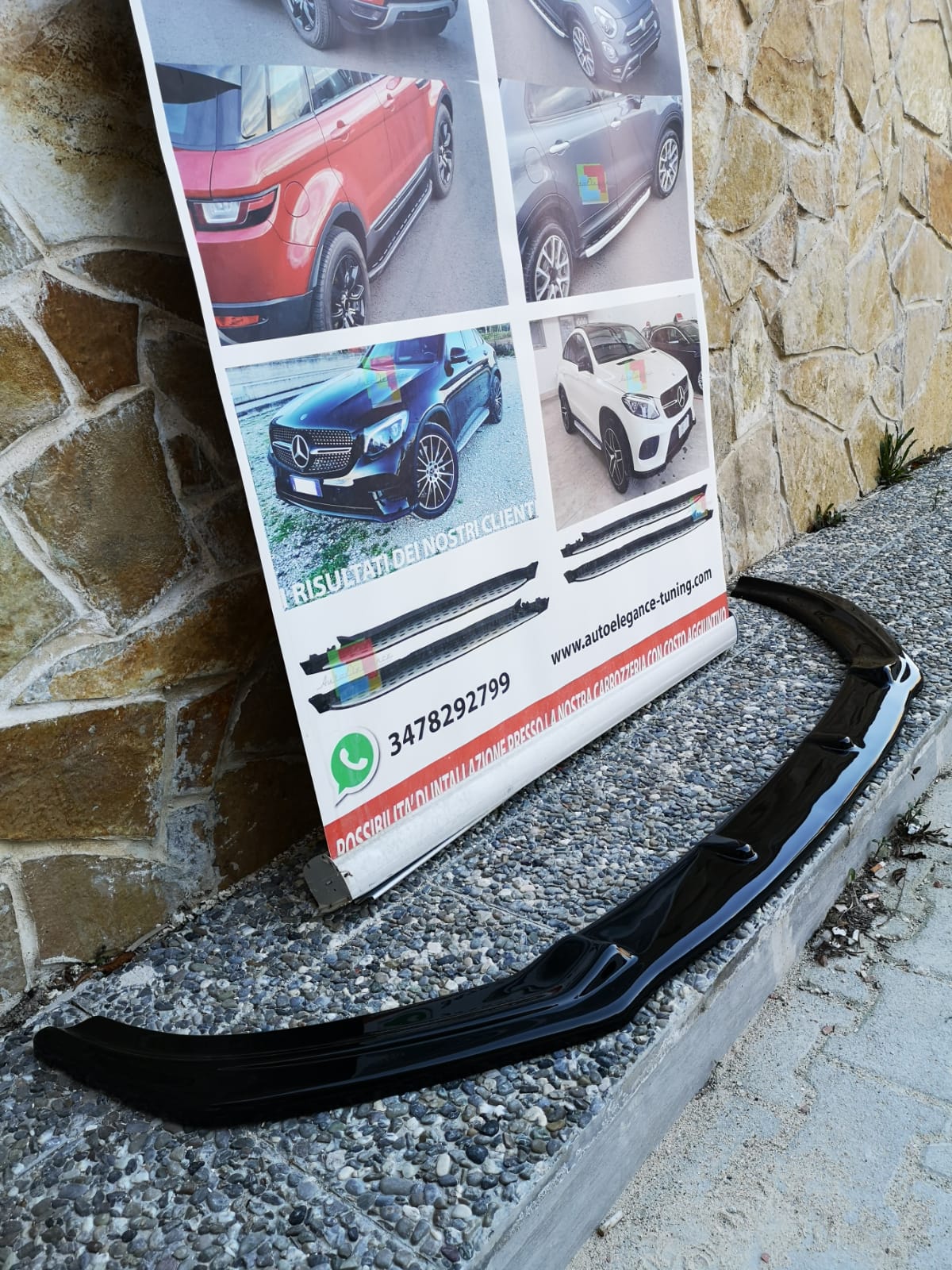 AUDI A3 8V 2016-2019 S3 SLINE SPLITTER ANTERIORE SOTTO PARAURTI ABS NERO LUCIDO AUTOELEGANCERICAMBI