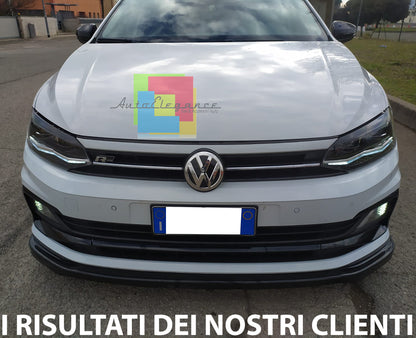 BLADE FOR VW POLO AW1 RLINE UNDER FRONT BUMPER IN GLOSSY BLACK ABS SPLITTER