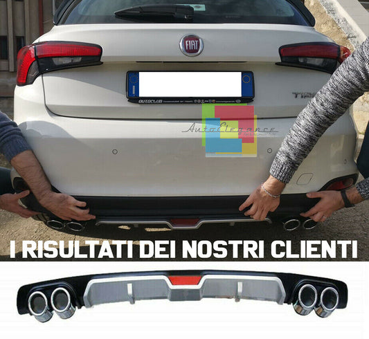 FIAT TIPO HATCHBACK SOTTO PARAURTI POSTERIORE DIFFUSORE QUATTRO TERMINALI ABS -