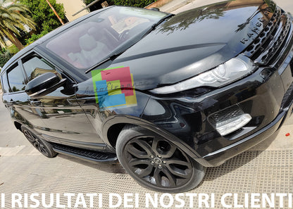 PEDANE LATERALI NERE - RANGE ROVER EVOQUE 2011+ SOTTO PORTA ANTISCIVOLO