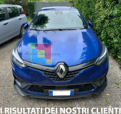 RENAULT CLIO 5 V 2019+ SPLITTER SOTTO PARAURTI ANTERIORE LAMA ABS NERO LUCIDO