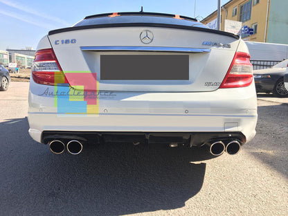 MERCEDES CLASSE C W204 DIFFUSORE POSTERIORE AMG NERO LUCIDO - IN ABS