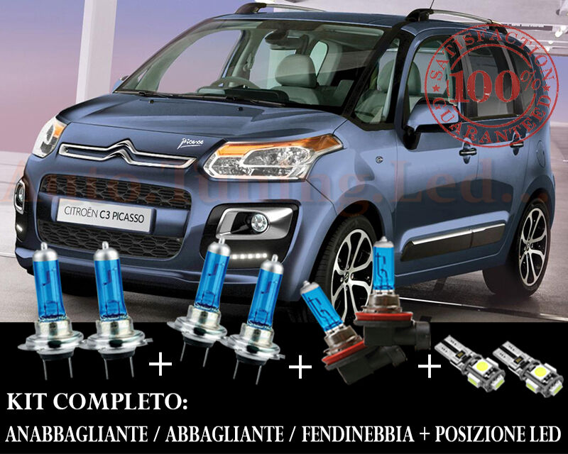 CITROEN C3 PICASSO SET COMPLETO LAMPADE BLU XENON + POSIZIONE A LED AUTOELEGANCERICAMBI