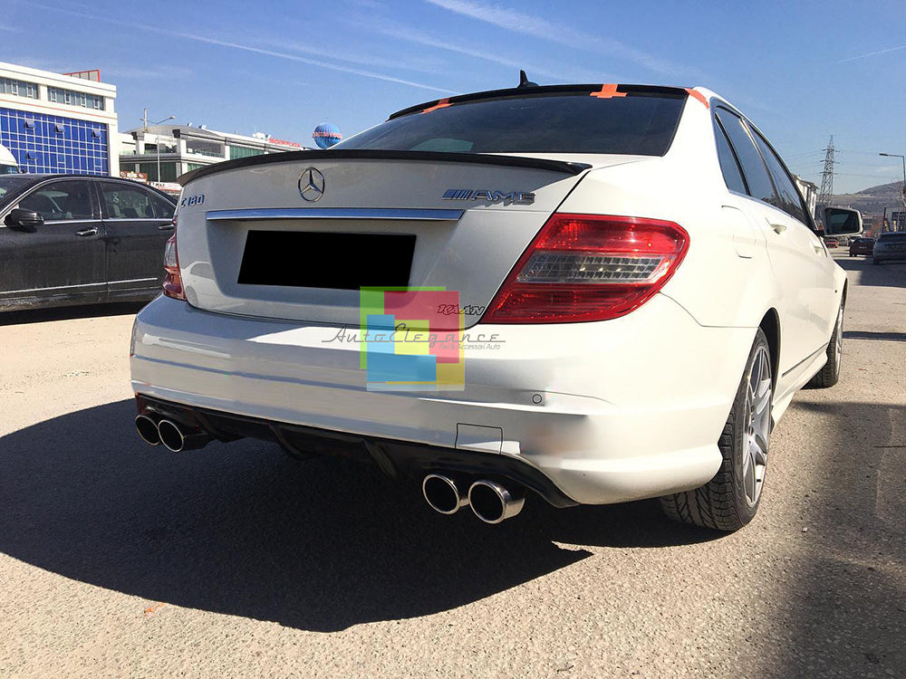 MERCEDES CLASSE C W204 DIFFUSORE POSTERIORE AMG NERO LUCIDO - IN ABS