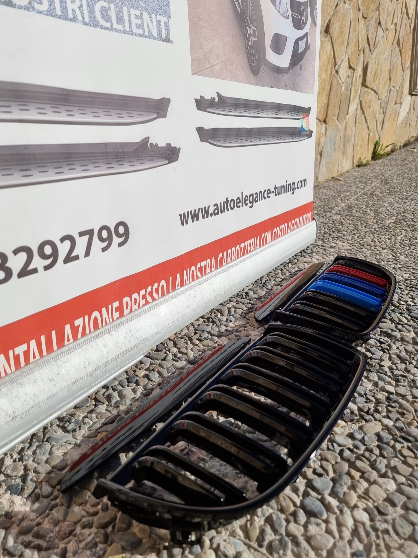 BLACK M3 DOUBLE BLADE FRONT GRILLE BMW 3 SERIES E90 E91 2005-2008