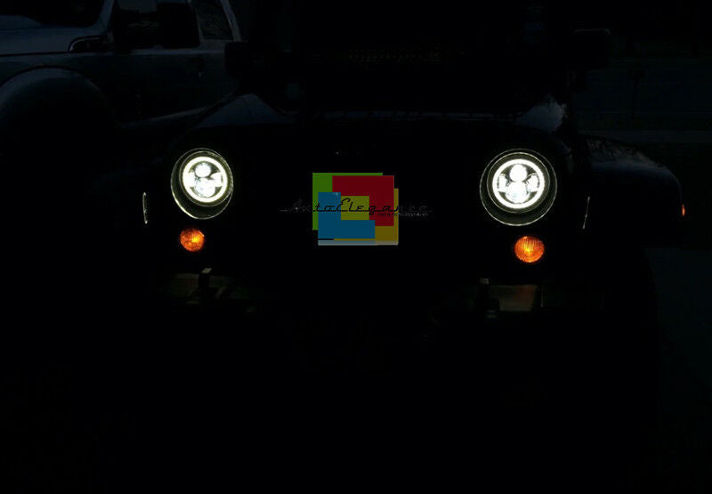 Land Rover 90/110 FARI ANTERIORI FULL LED CON LUCI DIURNE ANGEL EYES