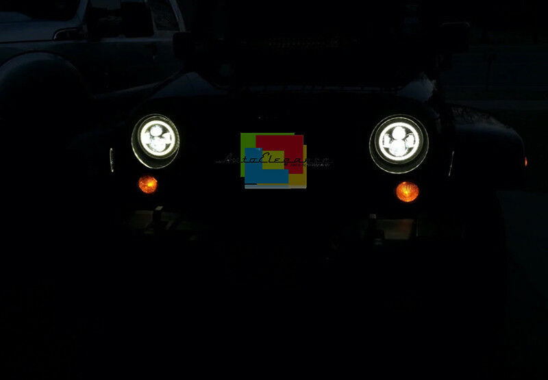 JEEP WRANGLER JK 2007-2017 FARI ANTERIORI FULL LED CON LUCI DIURNE ANGEL EYES