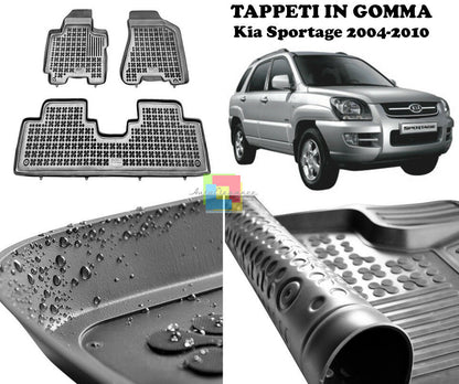 KIA SPORTAGE 2004-2010 TAPPETINI AUTO GOMMA - TAPPETI TOP QUALITA -1-