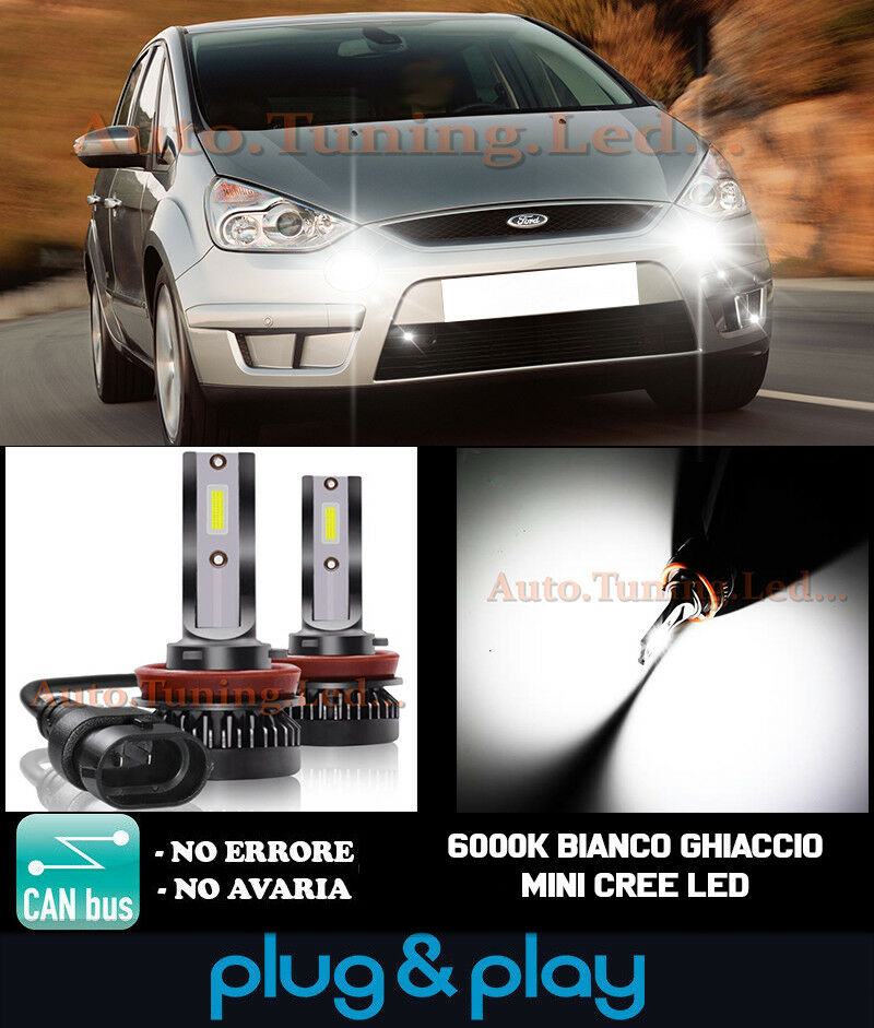 CREE LED FOG LIGHTS FORD S-MAX CAMBUS ICE WHITE 8000LM
