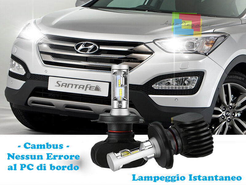 LAMPADE ABBAGLIANTI LAMPEGGIO ISTANTANEO LED HYUNDAI SANTA FE 2012+ CREE
