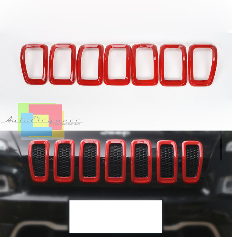 JEEP CHEROKEE 2014-2015 CORNICE GRIGLIA ANTERIORE ROSSA ABS DESIGN SPORTIVO