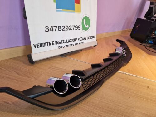 VW POLO AW1 REAR DIFFUSER UNDER BUMPER FOUR TIP ABS BLACK ..-