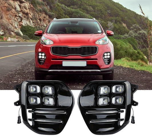 1 paio Luce di marcia diurna Fendinebbia DRL LED per Kia Sportage QL 16-18 AUTOELEGANCERICAMBI