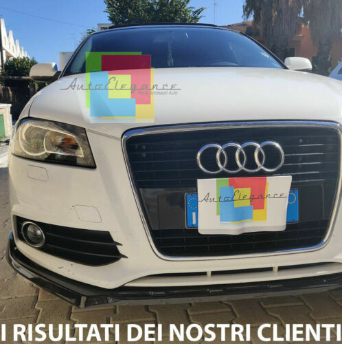 UNDER FRONT BUMPER AUDI A3 8P 08-12 SPOILER ABS SPLITTER BLACK LIP .-