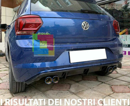 DIFFUSORE ABS RLINE PER VW POLO AW1 2017+ SOTTO PARAURTI POSTERIORE -.