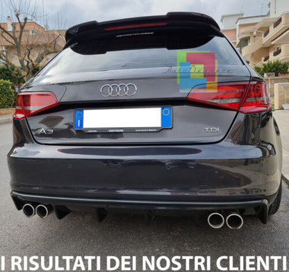 AUDI A3 8V SPORTBACK 2012-2015 SOTTO PARAURTI DIFFUSORE RS3 ABS QUATTRO USCITE AUTOELEGANCERICAMBI