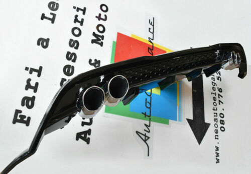 VW GOLF 7.5 2017- REAR DIFFUSER UNDER BUMPER FOUR TIP ABS BLACK