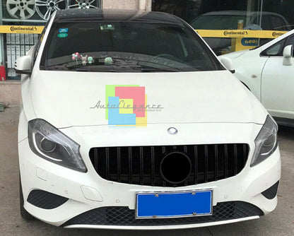 GRIGLIA ANTERIORE NERA PER MERCEDES CLASSE A W176 2012-2015 CALANDRA AMG