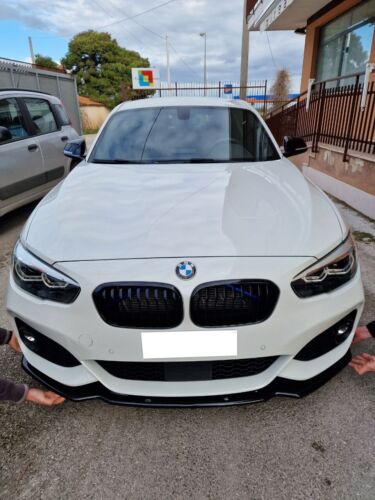 BUMPER SPLITTER FOR BMW 1 SERIES F20 F21 2015-2019 M SPORT GLOSS BLACK 