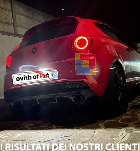 DIFFUSER ALFA ROMEO MITO 2008+ UNDER REAR BUMPER DAM GLOSSY BLACK .-
