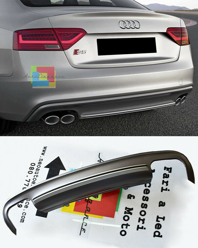 SOTTO PARAURTI PER AUDI A5 COUPE CABRIO 2007-2011 DIFFUSORE POSTERIORE DESIGN S5