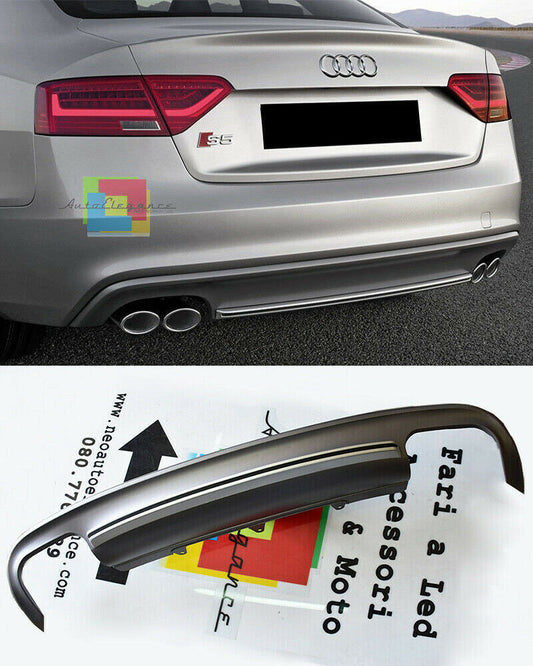 SOTTO PARAURTI PER AUDI A5 COUPE CABRIO 2007-2011 DIFFUSORE POSTERIORE DESIGN S5