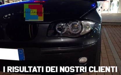BLACK HEADLIGHTS WITH ANGEL EYES RINGS BMW 1 SERIES E81 E82 E87 E88 04-11 WHITE LED -. 
