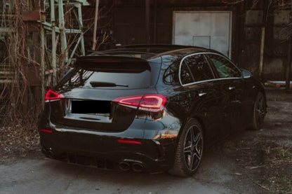 SPOILER POSTERIORE AMG TETTO MERCEDES CLASSE A W177 BASSO NERO LUCIDO A35 .-