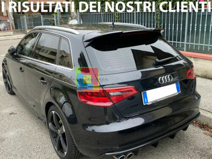 ALETTONE RS3 SPOILER POSTERIORE TETTO AUDI A3 8V SPORTBACK 2012-2018 NERO LUCIDO AUTOELEGANCERICAMBI