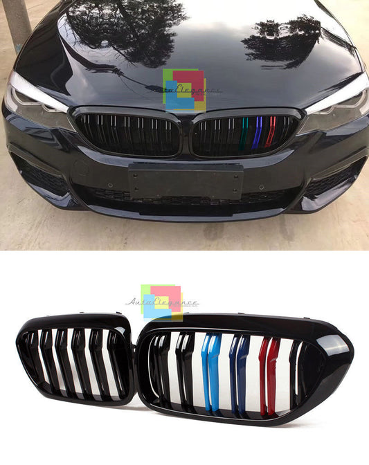 GRIGLIA ANTERIORE 3 COLORI M DOPPIA FASCIA BMW SERIE 5 G30 G31 2017+ MASCHERINE
