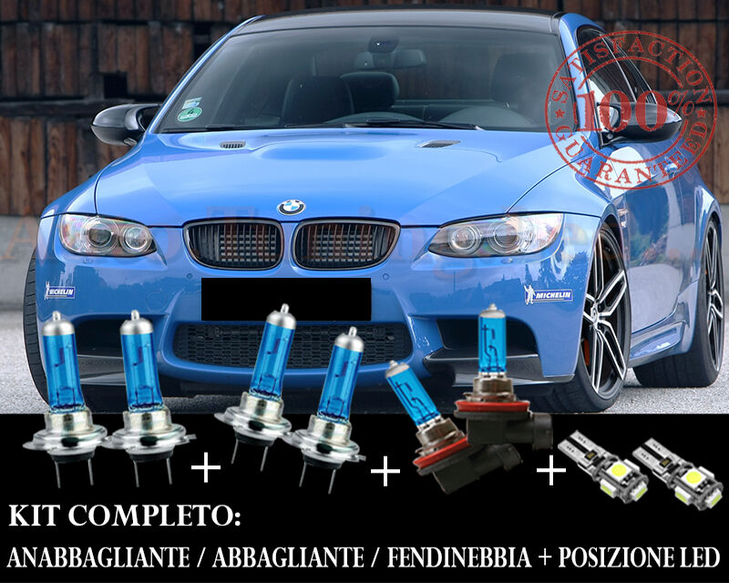 BMW SERIE 3 E92 E93 SET COMPLETO LAMPADE BLU XENON + POSIZIONE A LED AUTOELEGANCERICAMBI