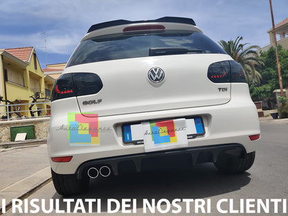 SOTTO PARAURTI POSTERIORE VW GOLF 6 VI 08-12 DIFFUSORE DOPPIO ABS NERO LUCIDO