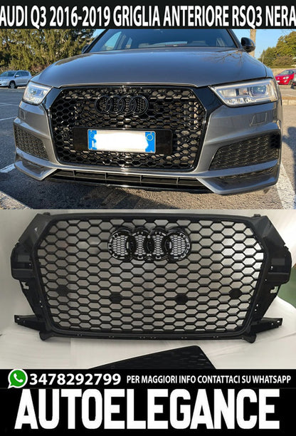 GRIGLIA ANTERIORE NERA RSQ3 AUDI Q3 2016-2019 CALANDRA NIDO D'APE