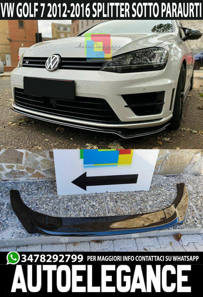 VW GOLF 7 12-16 R / RLINE ABS FRONT BUMPER SPLITTER GLOSS BLACK