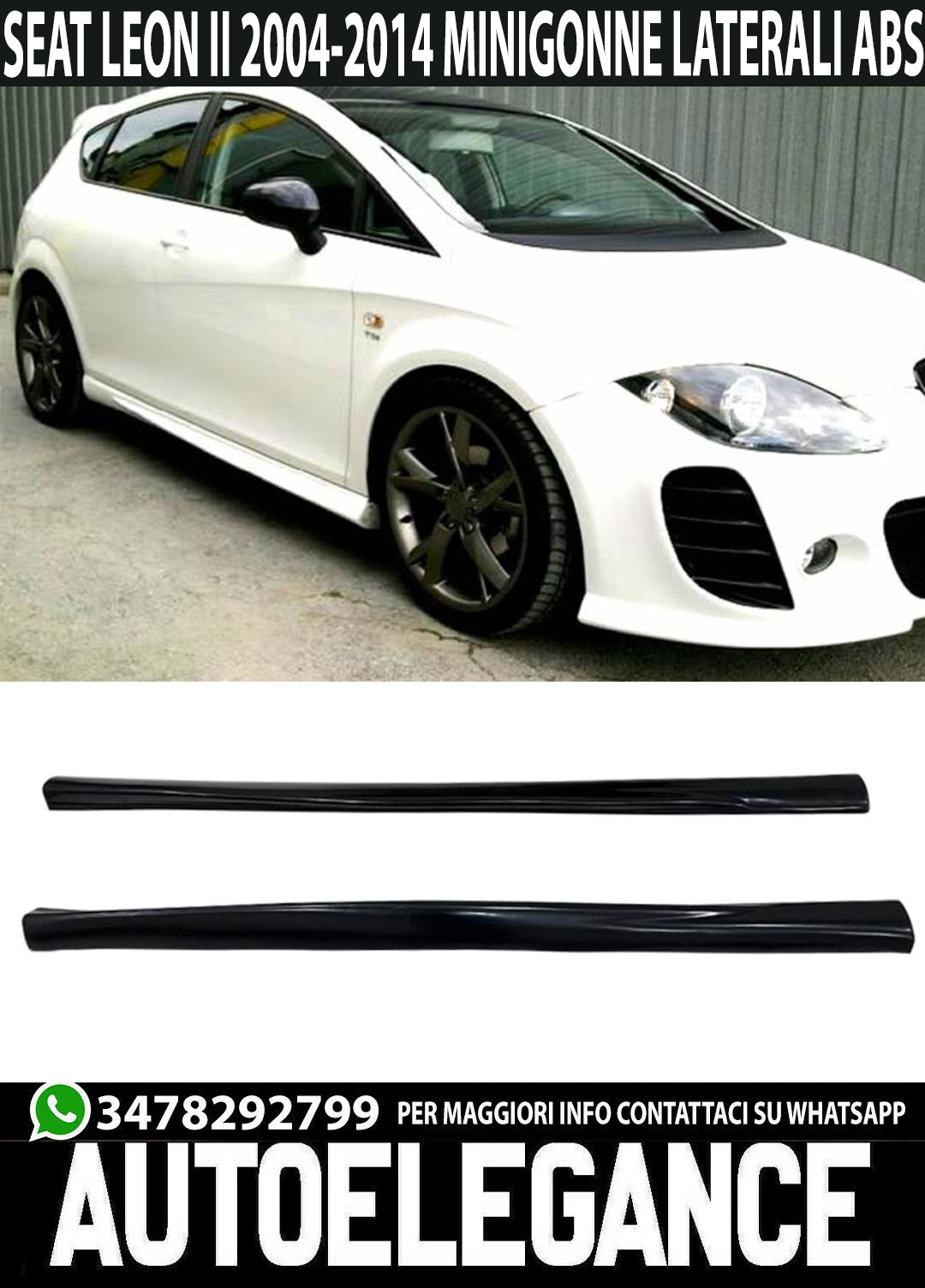 SIDE SKIRTS FOR SEAT LEON II 2005-2012 ABS CUPRA LOOK DOOR SPOILER