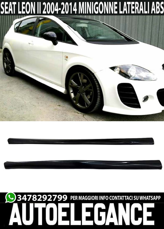 MINIGONNE LATERALI PER SEAT LEON II 2005-2012 SPOILER SOTTO PORTA ABS LOOK CUPRA