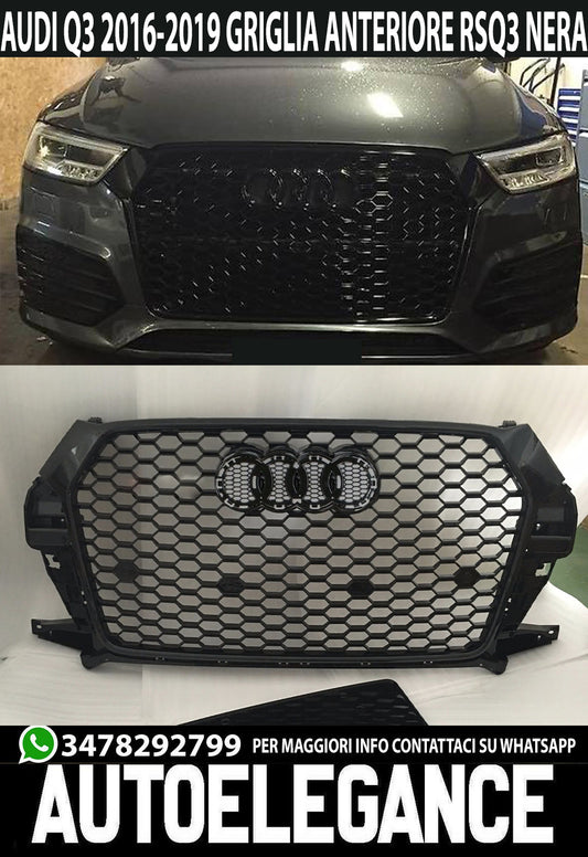 GRIGLIA ANTERIORE AUDI Q3 2016-2019 LOOK RSQ3 BORDO NERO NIDO D'APE