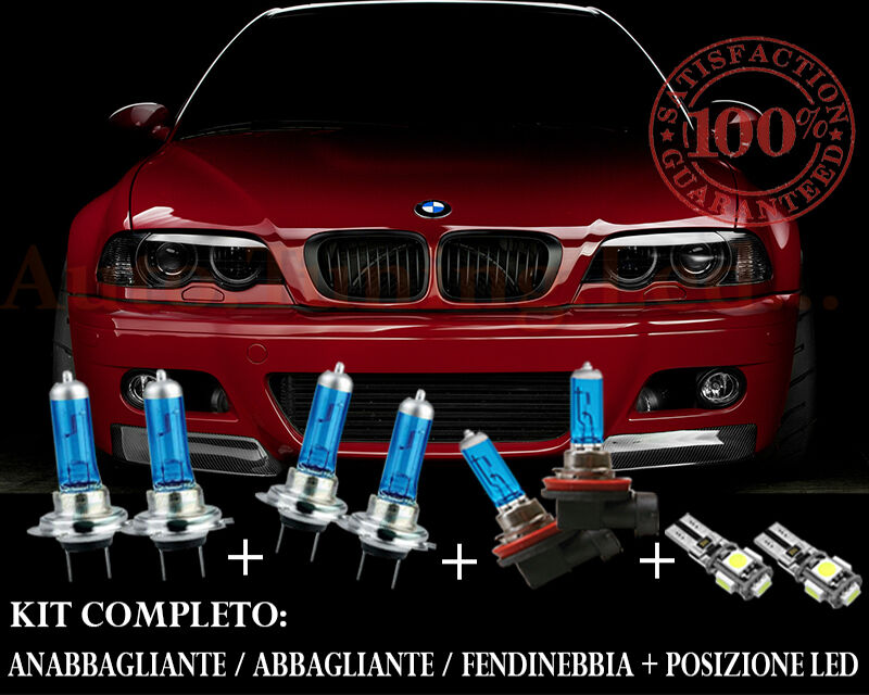 BMW SERIE 3 E46 SET COMPLETO LAMPADE BLU XENON + POSIZIONE A LED AUTOELEGANCERICAMBI