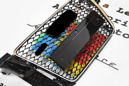 GRIGLIA ANTERIORE AUDI A5 2007-2011 CALANDRA LOOK RS5 NIDO D&apos;APE BORDO CROMATO