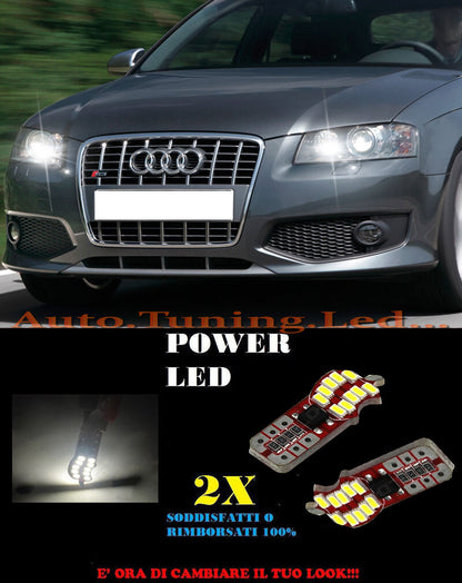 LUCI POSIZIONE AUDI A3 S3 2003-2012 CANBUS T10 BIANCO 20 LED SUPER QUALITA