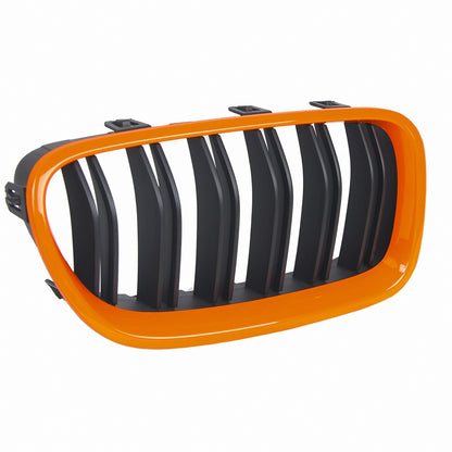 BMW SERIE 5 F10 F11 2010+ GRIGLIE ANTERIORI NERE PROFILO ARANCIONE M5 AUTOELEGANCERICAMBI