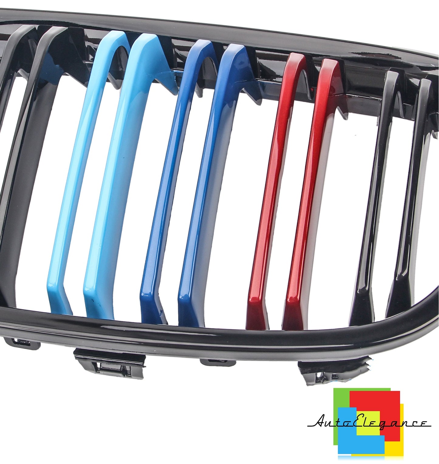 MUSTACHE GRILLE SERIES 1 F20 F21 2010 - 2015 M LOOK 3 COLORS DOUBLE KIDNEY GLOSSY BLACK NEWS